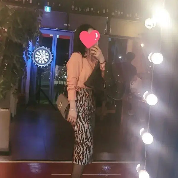[BUNJANG] TIME Postmodern Zebra Pattern Skirt / 한섬 [TIME] 타임 포스트모던 지브라 패턴 스커트