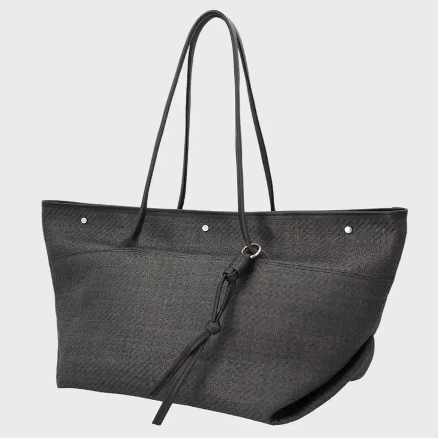 [BUNJANG] DunFactory Noah Bag Large Raffia Black / 던팩토리 노아백 라지 라피아 블랙