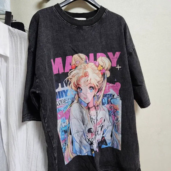 [BUNJANG] Sailor Moon Vintage Washed T-Shirt / 세일러문 빈티지 워싱 티셔츠
