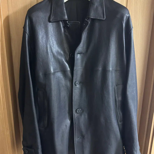 [BUNJANG] Brown Yak Leather Car Coat / 브라운야드 레더 카코트 6