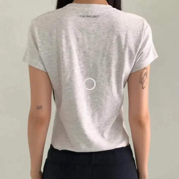 [BUNJANG] Yue Project Essential Round Neck T-Shirt Melange / yue project 유프로젝트 에센셜 라운드 티 멜란지