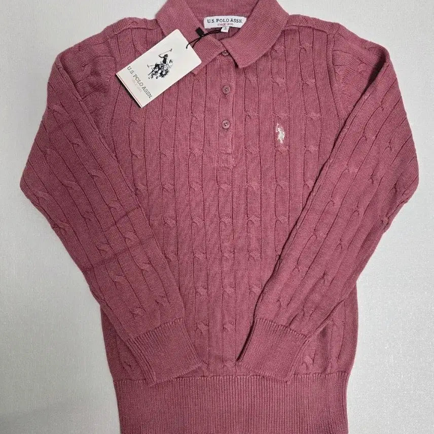 [BUNJANG] U.S. POLO ASSN. Pink Cable Knit Sweater Size S / U.S. POLO ASSN. 핑크 케이블 니트 S (90) 새상품
