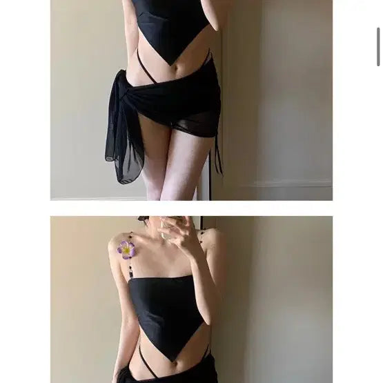 [BUNJANG] Yousop Shell Swimwear Bikini Black S / 새상품) 유솝 쉘 스윔 웨어 수영복 비키니 s 블랙