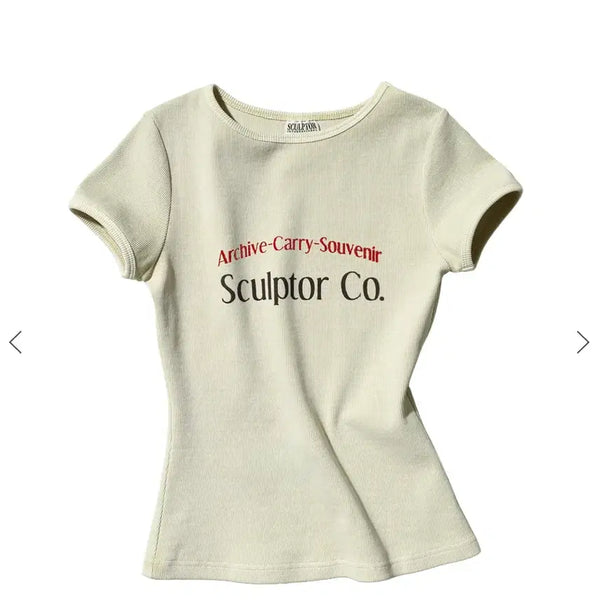 [BUNJANG] Sculptor Co. Ivory Short Sleeve T-Shirt / Sculptor Co. 반팔 티셔츠 아이보리