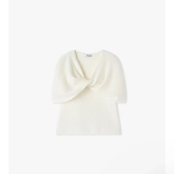 [BUNJANG] Lazy Society Ribbon Cape Knit Black / 레이지샵 리본 케이프 니트