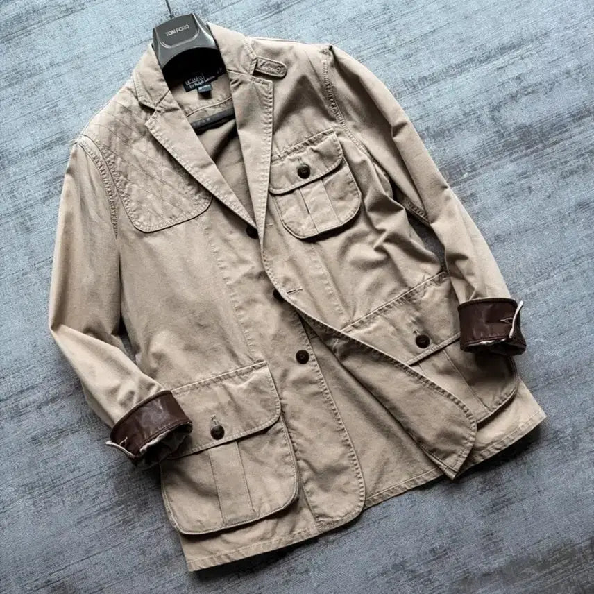 [BUNJANG] Polo Ralph Lauren Mohawk Hunting Blazer - Premium Canvas Cotton & Leather Trim / 폴로 랄프로렌 헤리티지 아이템 모호크 헌팅 블레이저 디테일 최고급 버전