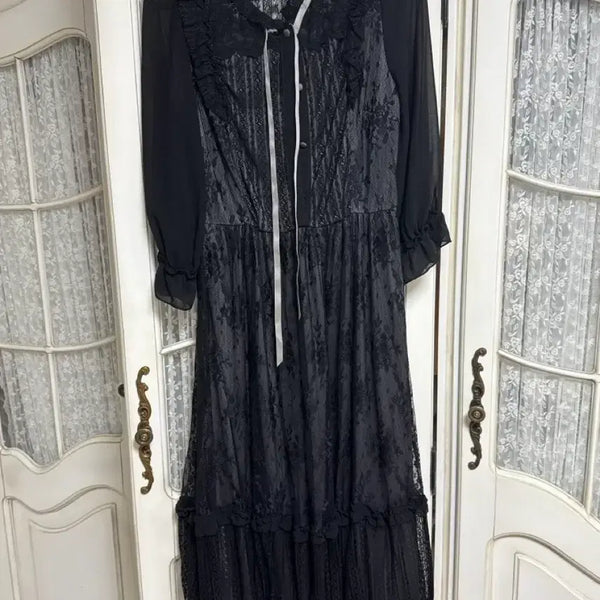 [BUNJANG] Axes Femme Lace Dress Black / Axes femme 엑시즈팜 레이스 원피스 블랙