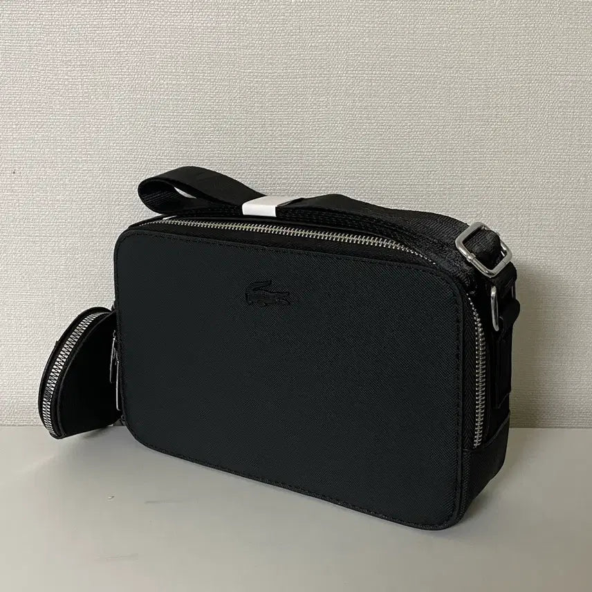 [BUNJANG] Lacoste Crossbody Bag Black Matte / 라코스테 크로스백 블랙 무광 (새상품)