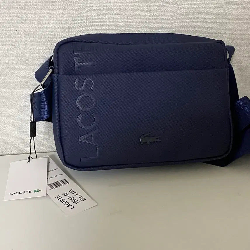 [BUNJANG] Lacoste Navy Matte Crossbody Bag / 라코스테 네이비 무광 크로스백