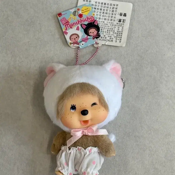 [BUNJANG] Classic Monchhichi Wink Cat Doll Big Head White / 고전 몬치치 윙크캣 대두 화이트
