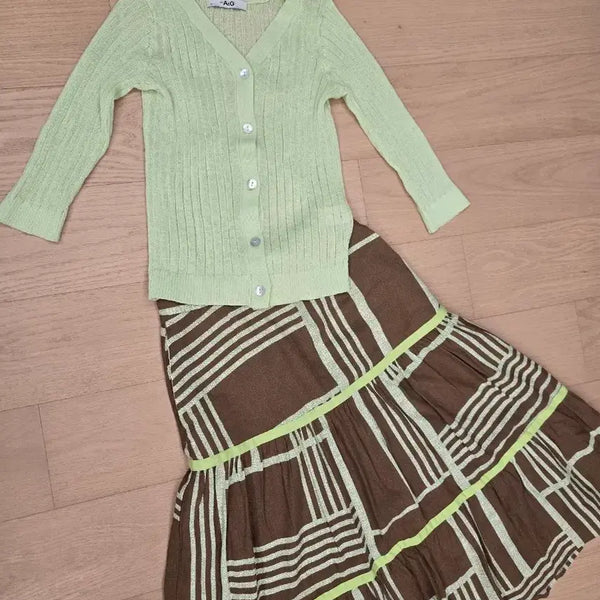 [BUNJANG] The Edge Cardigan + M12 Skirt Set / (2종) 더엣지가디건 + M12 스커트