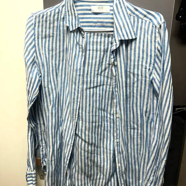 [BUNJANG] Uniqlo Striped Linen Shirt / 유니클로 스트라이프 린넨셔츠