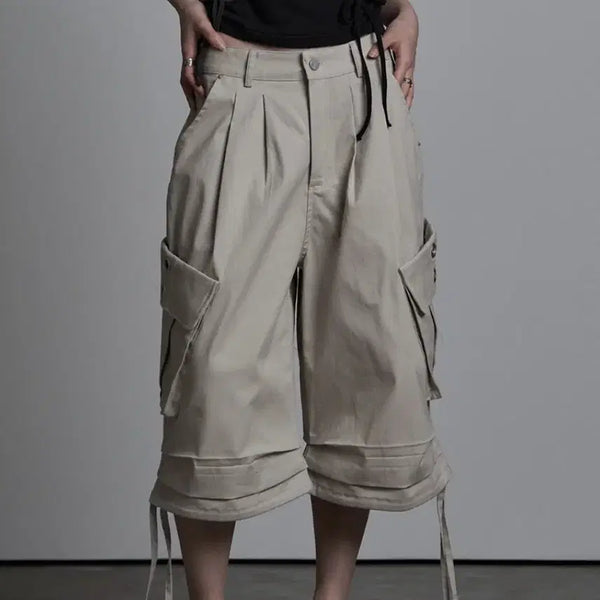 [BUNJANG] AZURE STRING EYELET BERMUDA PANTS / 애즈유아 스트링 아일렛 버뮤다 팬츠