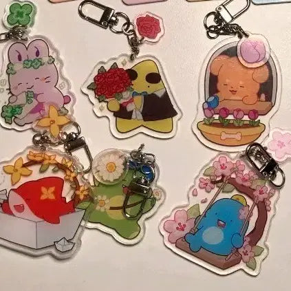 [BUNJANG] Pixely Spring Acrylic Keyring Bundle Set / 픽셀리 봄 아크릴 키링 일괄