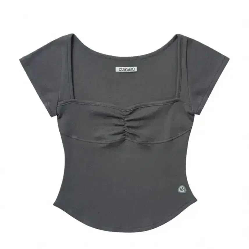 [BUNJANG] KOSEIO Punching Shirring Top Charcoal / 코이세이오 펀칭 셔링 탑 차콜