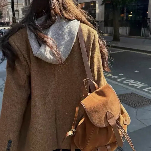 [BUNJANG] Archive J2U Suede Backpack Camel Brown / 아카이브제이투유 스웨이드 백팩 카멜브라운