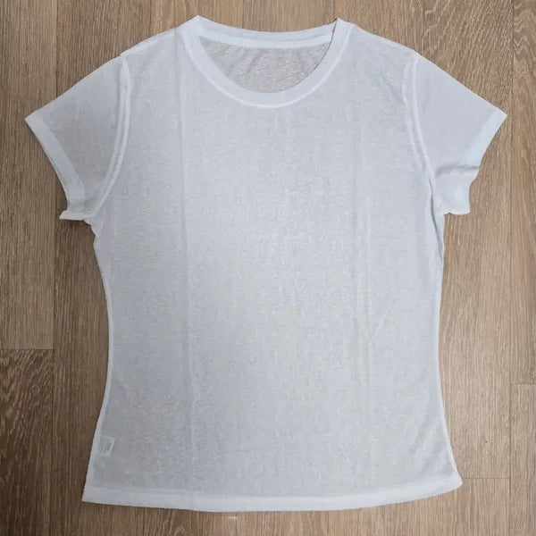 [BUNJANG] White Round Neck Short Sleeve T-Shirt / 흰색 라운드 반팔 티셔츠