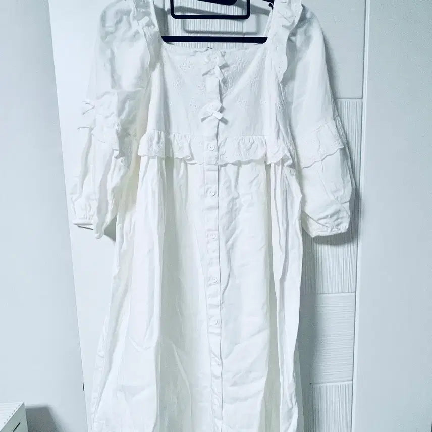 [BUNJANG] Ulalala Pajama White One-Piece Sleep Dress / 울랄라파자마 화이트 원피스 잠옷 새제품