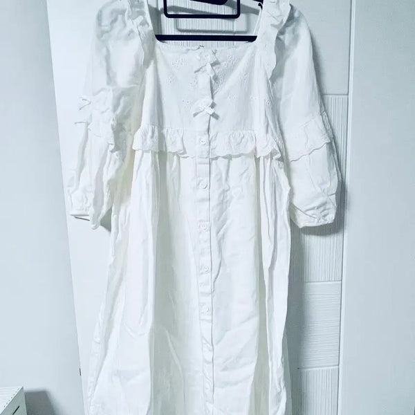 [BUNJANG] Ulalala Pajama White One-Piece Sleep Dress / 울랄라파자마 화이트 원피스 잠옷 새제품