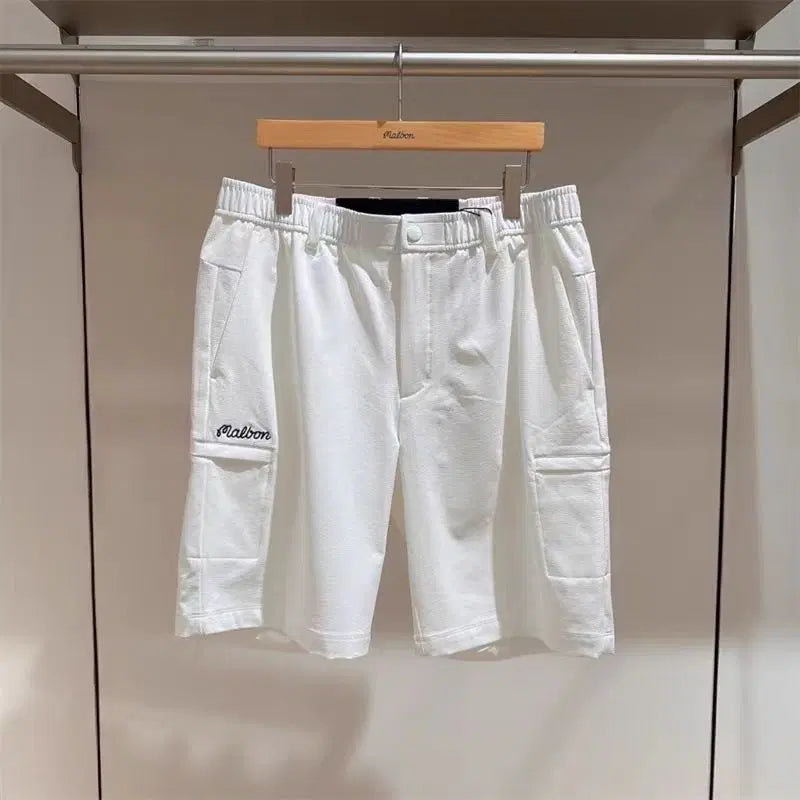 [BUNJANG] Malbon Golf Men's Shorts White XL / 말본 골프 반바지 화이트 XL