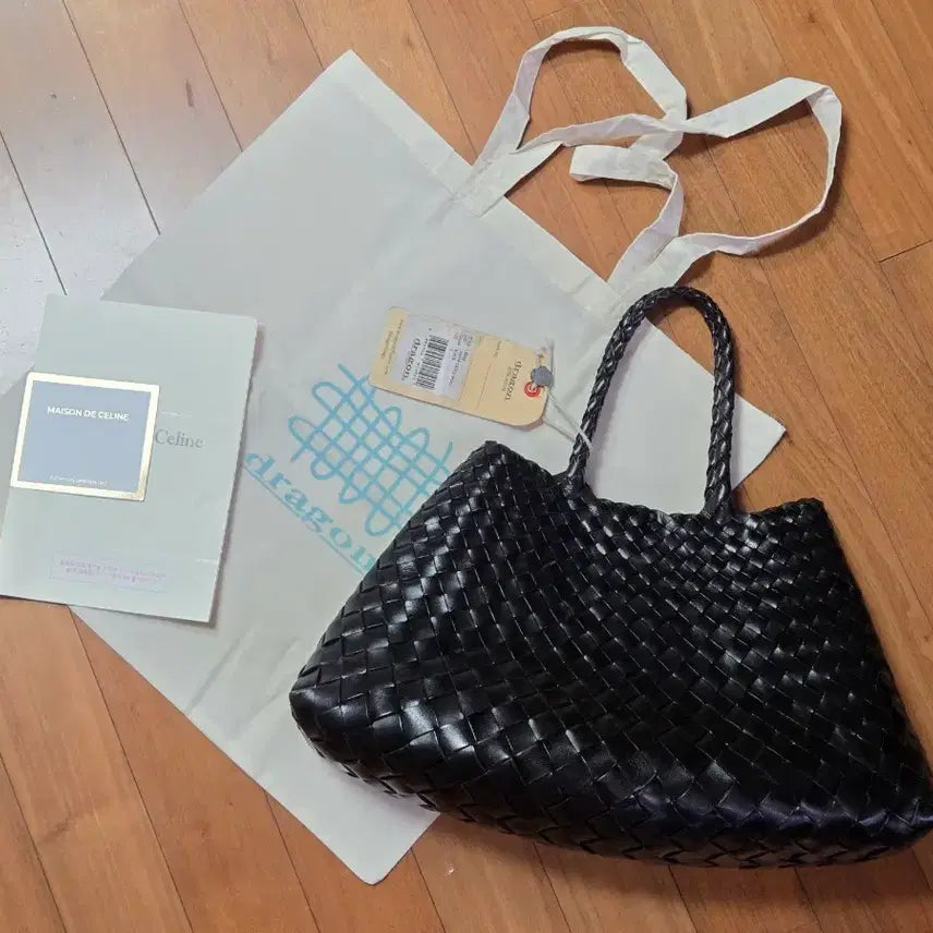 [BUNJANG] Dragon Diffusion Santa Croce Small Black Leather Tote Bag / 드래곤디퓨전 산타크로체 스몰 블랙