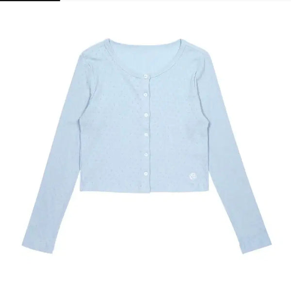 [BUNJANG] Coralique Relax Pointelle Cardigan Light Blue / (정가 5.8만원) 코랄리크 릴렉스 포인텔 가디건 라이트블루