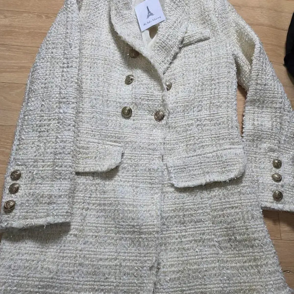 [BUNJANG] Tweed Jacket Ivory / 새상품). 55.트위드  아이보리  자켓 . 가슴 45.  길이 70cm