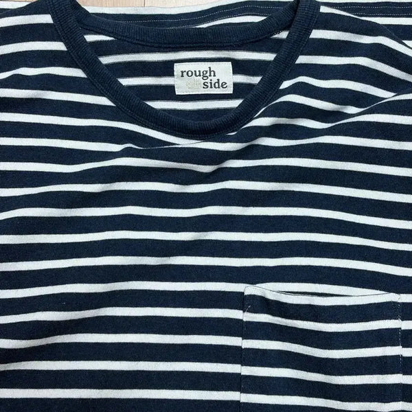 [BUNJANG] Roughside Navy Stripe Short Sleeve T-Shirt Size 3 / 러프사이드 네이비 스트라이프 3사이즈