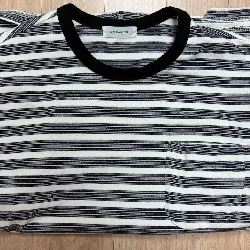 [BUNJANG] His Hands Border Tee Ecru Size 2 / 히즈핸더 BORDER TEE ECRU