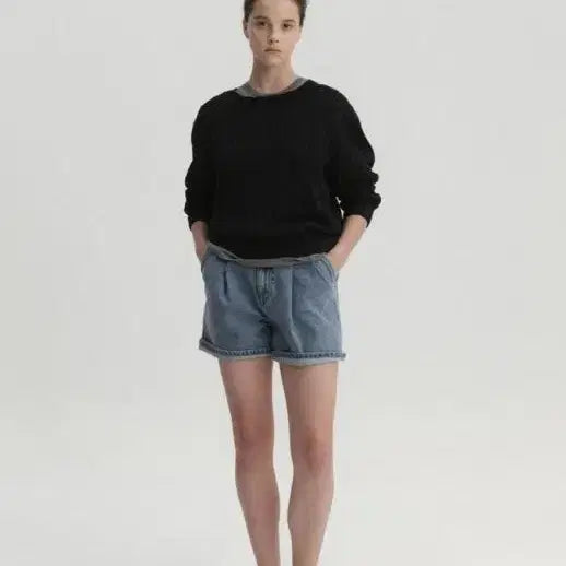 [BUNJANG] Mundal Pinched Detail Denim Pants / 문달 핀턱 데님