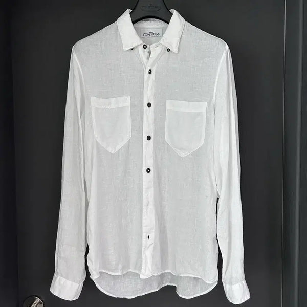 [BUNJANG] Stone Island Cotton Shirt White / 스톤아일랜드