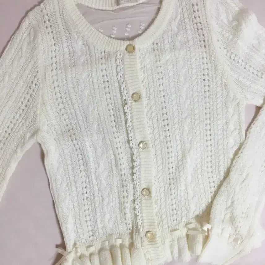[BUNJANG] Vintage AXISFARM "Dalcheon" Frill Cardigan / 빈티지 엑시즈팜 양산형 달천 프릴 가디건