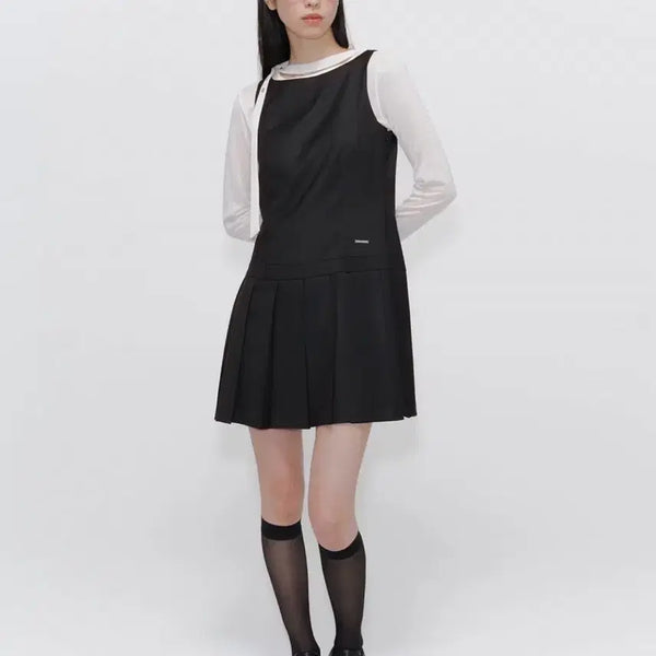 [BUNJANG] Miseki Seoul Pleats One Piece Black / 미세키서울 플리츠 원피스 블랙 Pleats one piece black