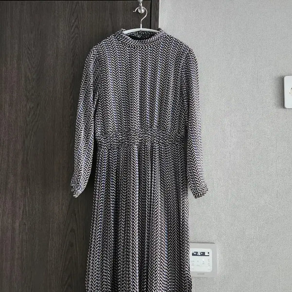 [BUNJANG] NAIN Herringbone Pleated Dress / NAIN 나인 해링본 플리츠 원피스 F