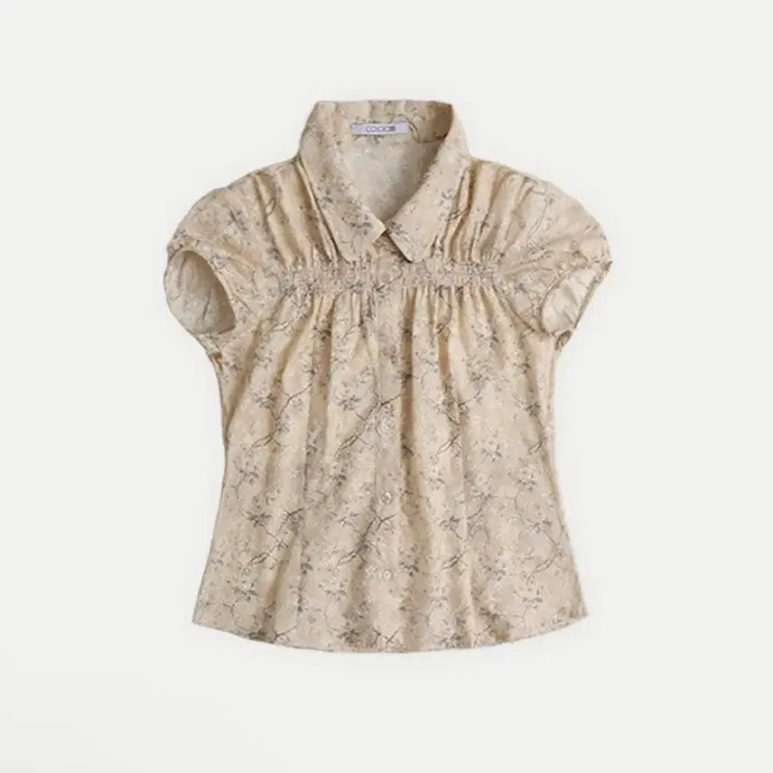 [BUNJANG] Colossinus Embroidery Short Sleeve Blouse Shirt / 콜로신스 블라우스 반팔 셔츠