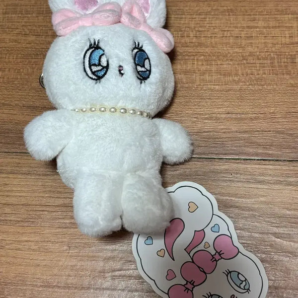 [BUNJANG] Esther Bunny Pearl Necklace White Doll Keyring / 에스더버니 진주 목걸이 화이트 인형 키링