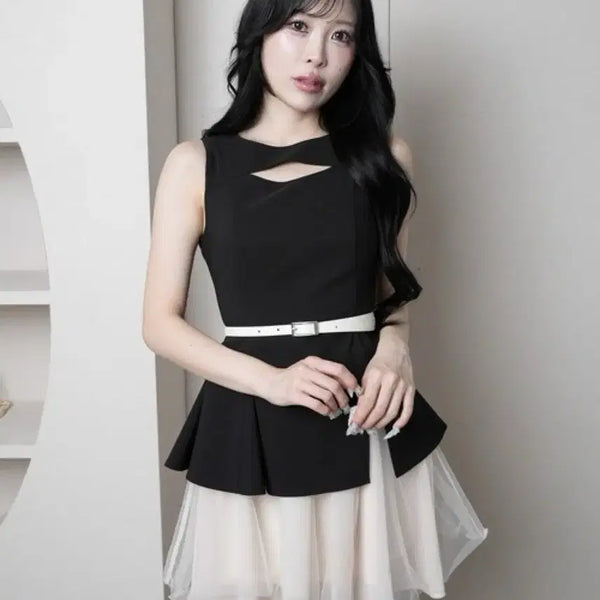 [BUNJANG] Lip Service Layered Sleeveless Dress / 립서비스 lip service 레이어드 민소매 원피스 오네갸루 하객룩