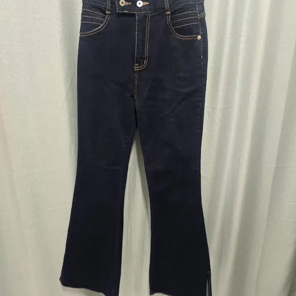 [BUNJANG] High-Waisted Bootcut Jeans (Size L) / 진청 하이웨스트 부츠컷 미사용