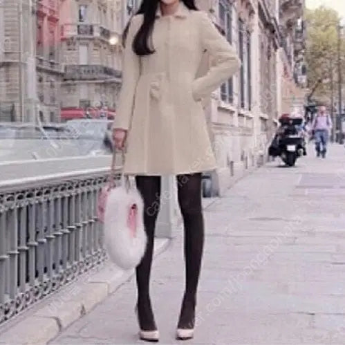 [BUNJANG] Milkcocoa Alpaca Ribbon Coat / 밀크코코아 수리 알파카 리본 코트