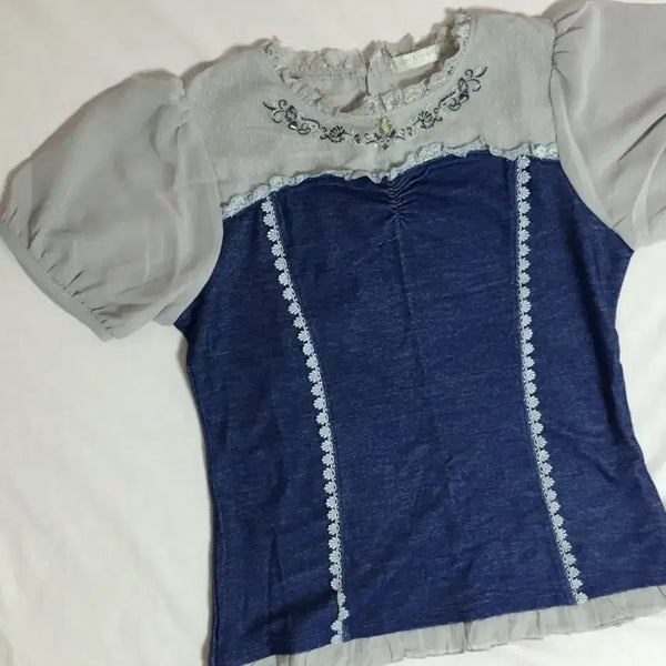 [BUNJANG] Axisfarm Vintage Lace Puff Blouse / 빈티지 엑시즈팜 레이스 퍼프 블라우스