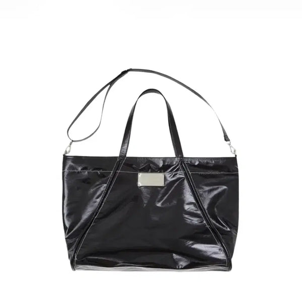 [BUNJANG] Matinkim Big Coating Tote Bag Black / 마뗑킴 빅 코팅 토트백 블랙