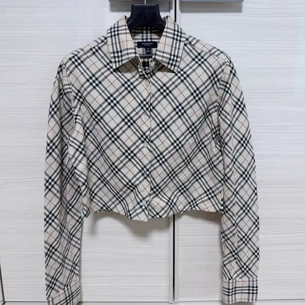 [BUNJANG] Burberry Nova Check Cropped Shirt M / 버버리 노바체크 크롭 셔츠 M