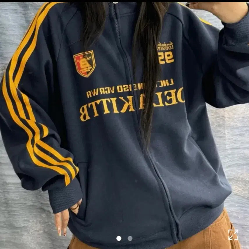 [BUNJANG] Navy Track Top Jumper / 트랙탑 네이비 점퍼