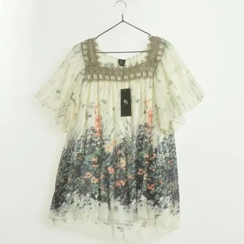[BUNJANG] Vintage Mori Girl Japanese Crochet Blouse / 빈티지 모리걸 일본 폴리 크로쉐 블라우스 옷 코디
