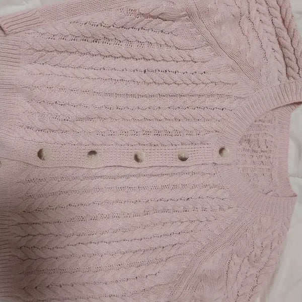 [BUNJANG] Strawberry Milk Pink Knit Crop Cardigan / 딸기우유 핑크 니트 크롭 가디건 네고가능