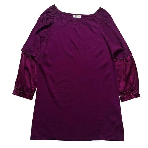 [BUNJANG] Brunello Cucinelli Merino Wool Silk Sleeve Knit - Women's M / [여M,매장판] 브루넬로 쿠치넬리 메리노울 실크 슬리브 니트