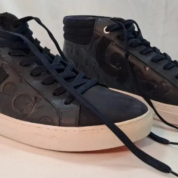 [BUNJANG] G/FORE Leather High-Top Sneakers Navy / 지포어 레더 하이탑 스니커즈 네이비