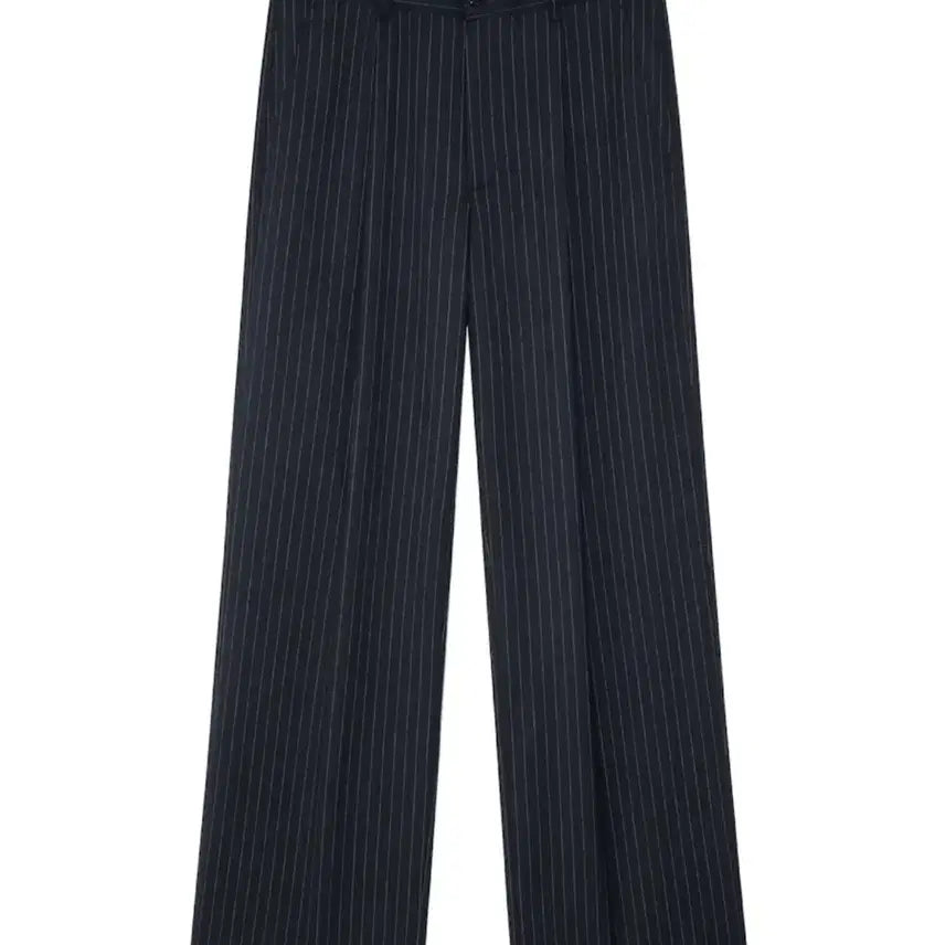 [BUNJANG] Glony Wide Pinstripe Pants Navy S / 글로니 와이드 핀스트라이프 팬츠 네이비 S