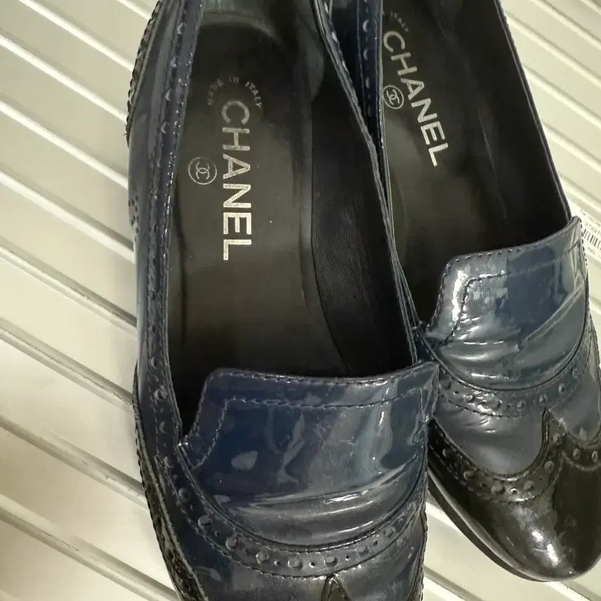[BUNJANG] Chanel Leather Loafers Navy 37 / 샤넬 슈즈 로퍼 네이비 37