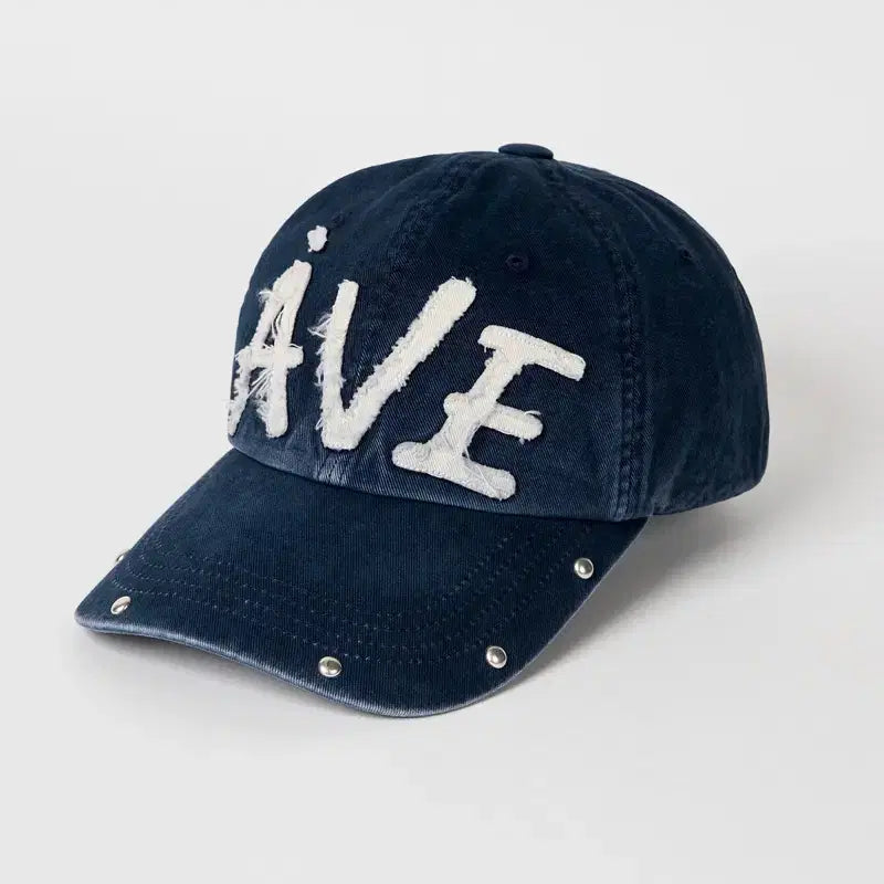 [BUNJANG] Abieux Applique Vintage Rivet Cap Hat Navy / 아비에무아 아플리케 빈티지 리벳 캡 볼캡 모자 네이비 새제품